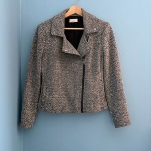 LOFT Heather Gray Women's Blazer with Zipper